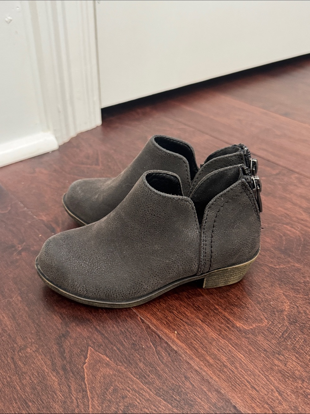 Toddler Girls Ankle Boots Booties Vegan Brushed Leather, size 7